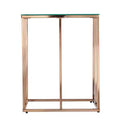 Nicholance Contemporary End Table with Glass Top - Champagne - SEI