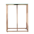 Nicholance Contemporary End Table with Glass Top - Champagne - SEI