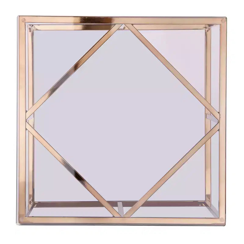 Table d'appoint contemporaine Nicholance avec plateau en verre - Champagne - SEI