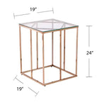Table d'appoint contemporaine Nicholance avec plateau en verre - Champagne - SEI
