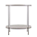 Silas Round Faux Stone End Table - Charcoal - SEI