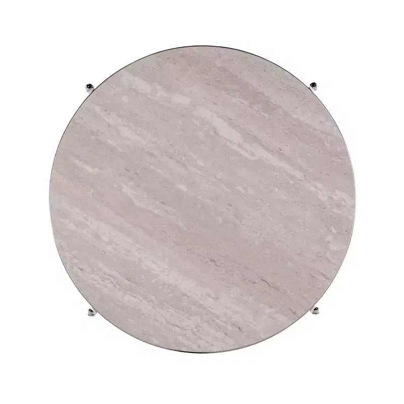 Table d'appoint Silas ronde en similicuir - anthracite - SEI