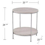 Table d'appoint Silas ronde en similicuir - anthracite - SEI
