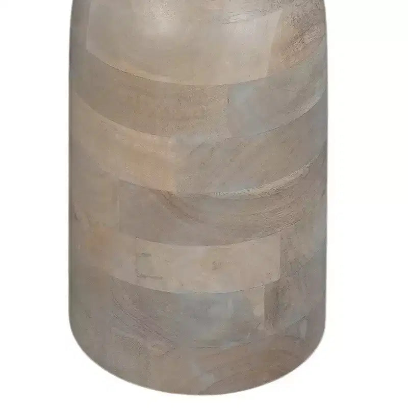 Table d'appoint ronde Royal Hampton de 30,5 cm, piédestal tourné, en bois de manguier beige au fini brun naturel