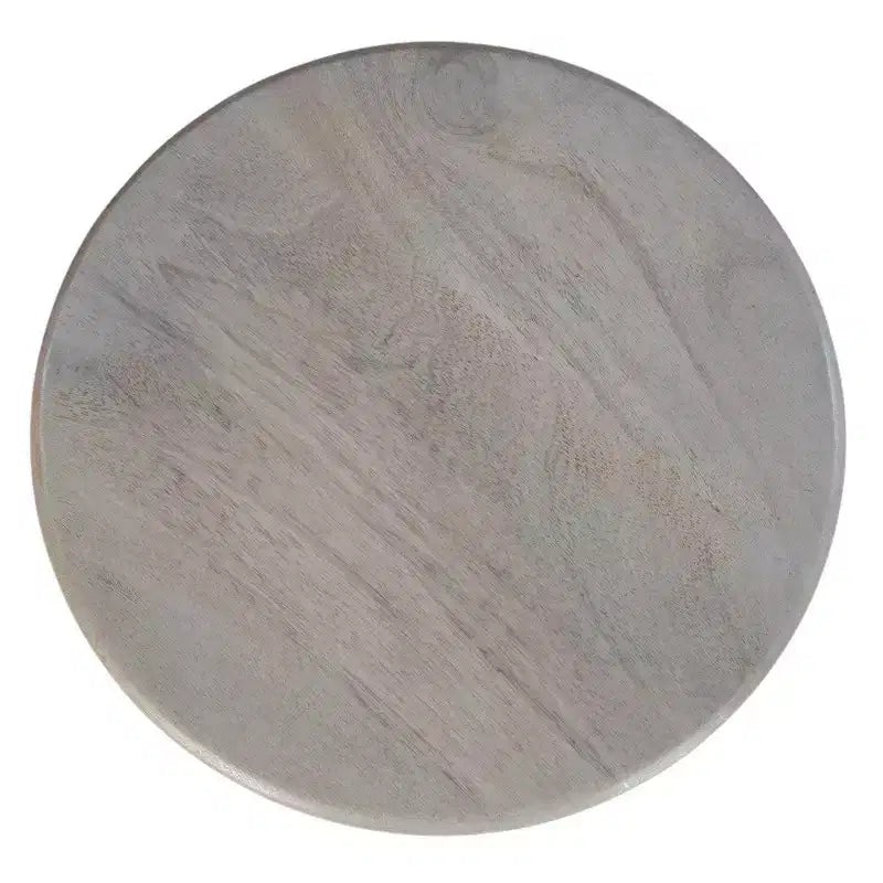 Table d'appoint ronde Royal Hampton de 30,5 cm, piédestal tourné, en bois de manguier beige au fini brun naturel