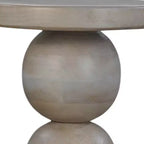 Table d'appoint ronde Royal Hampton de 30,5 cm, piédestal tourné, en bois de manguier beige au fini brun naturel