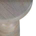 Table d'appoint ronde Royal Hampton de 30,5 cm, piédestal tourné, en bois de manguier beige au fini brun naturel