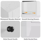 Commode GustoWave à 6 tiroirs, commode moderne avec poignées rondes et pieds robustes