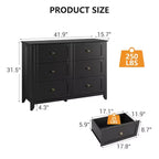 Commode GustoWave à 6 tiroirs, commode moderne avec poignées rondes et pieds robustes