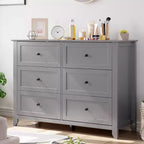 Commode GustoWave à 6 tiroirs, commode moderne avec poignées rondes et pieds robustes