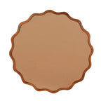 MAYEERTY Miroir décoratif rond ondulé à cadre en bois de 76 cm pour chambre, salle de bain, salon, entrée Marron