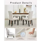 Lot de 2 chaises de salle à manger, chaises modernes tapissées en tissu, pieds en bois, capacité de charge de 120 kg, facile à nettoyer, pour salle à manger, cuisine, maison.