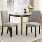 Lot de 2 chaises de salle à manger, chaises modernes tapissées en tissu, pieds en bois, capacité de charge de 120 kg, facile à nettoyer, pour salle à manger, cuisine, maison.