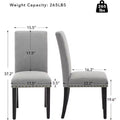 Dining Chairs Set of 2, Modern Fabric Upholstered Chairs, Wood Legs, 265lbs Weight Capacity, Easy Clean, for Dining Room, Kitchen, Home