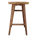 Tabouret de bar sans dossier Royal Hampton 29 pouces, siège en bois de selle fait main, bois d'acacia