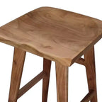 Tabouret de bar sans dossier Royal Hampton 29 pouces, siège en bois de selle fait main, bois d'acacia