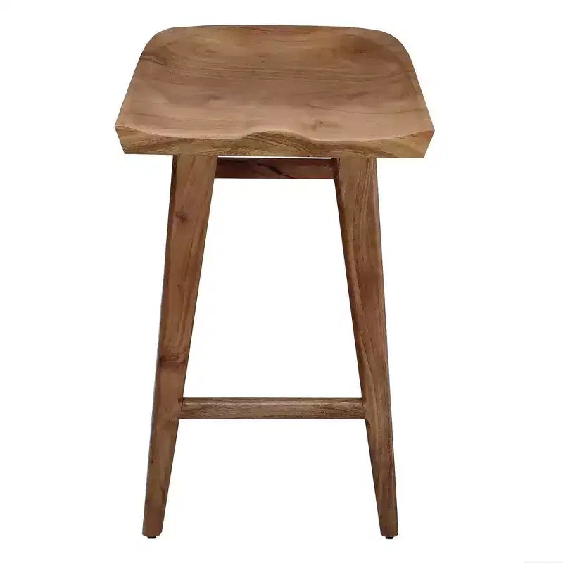 Tabouret de bar sans dossier Royal Hampton 29 pouces, siège en bois de selle fait main, bois d'acacia