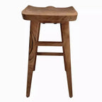 Tabouret de bar sans dossier Royal Hampton 29 pouces, siège en bois de selle fait main, bois d'acacia