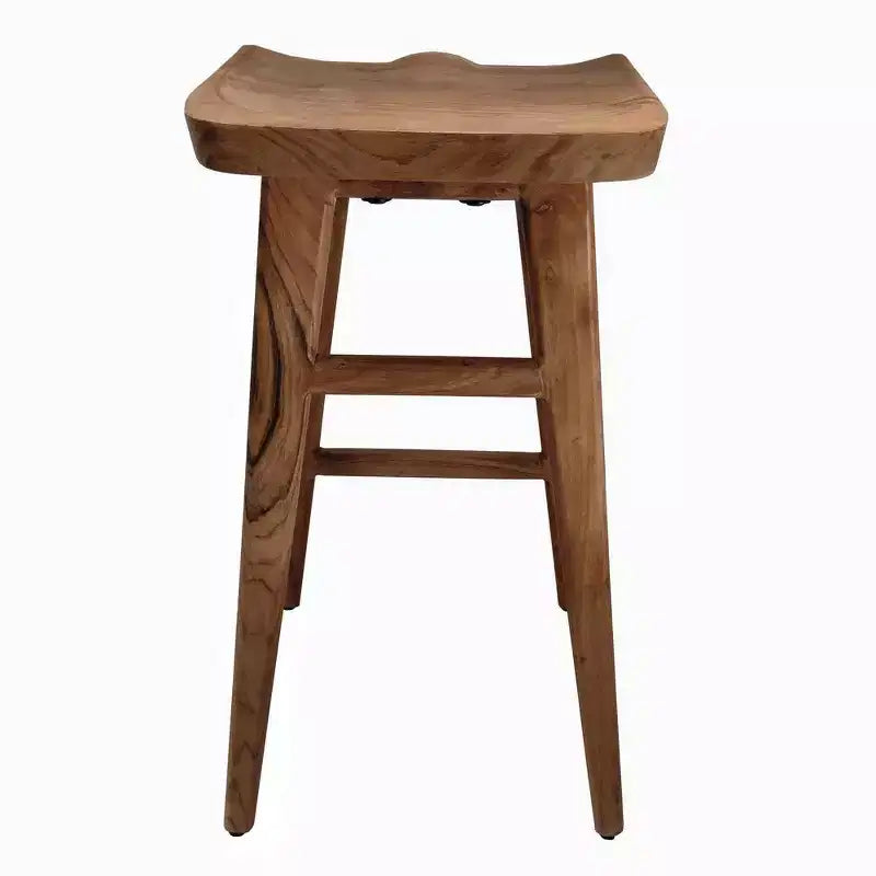 Tabouret de bar sans dossier Royal Hampton 29 pouces, siège en bois de selle fait main, bois d'acacia