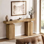 Console en bois de 160 cm, table d'entrée de style ferme derrière le canapé, meuble d'entrée moderne pour salon, entrée, couloir