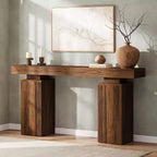 Console en bois de 160 cm, table d'entrée de style ferme derrière le canapé, meuble d'entrée moderne pour salon, entrée, couloir