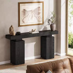 Console en bois de 160 cm, table d'entrée de style ferme derrière le canapé, meuble d'entrée moderne pour salon, entrée, couloir