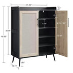 Meuble à chaussures en rotin, meuble de rangement pour chaussures à 5 niveaux avec étagère réglable pour entrée, étagère à chaussures autoportante