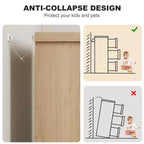 Commode à 7 tiroirs pour chambre à coucher, commode double moderne naturelle avec poignées encastrées, commode en bois pour salon, couloir