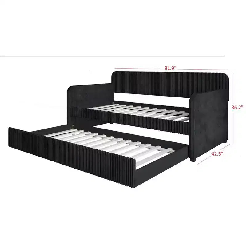 Lit de repos double rembourré avec lit gigogne Home Design Melissa