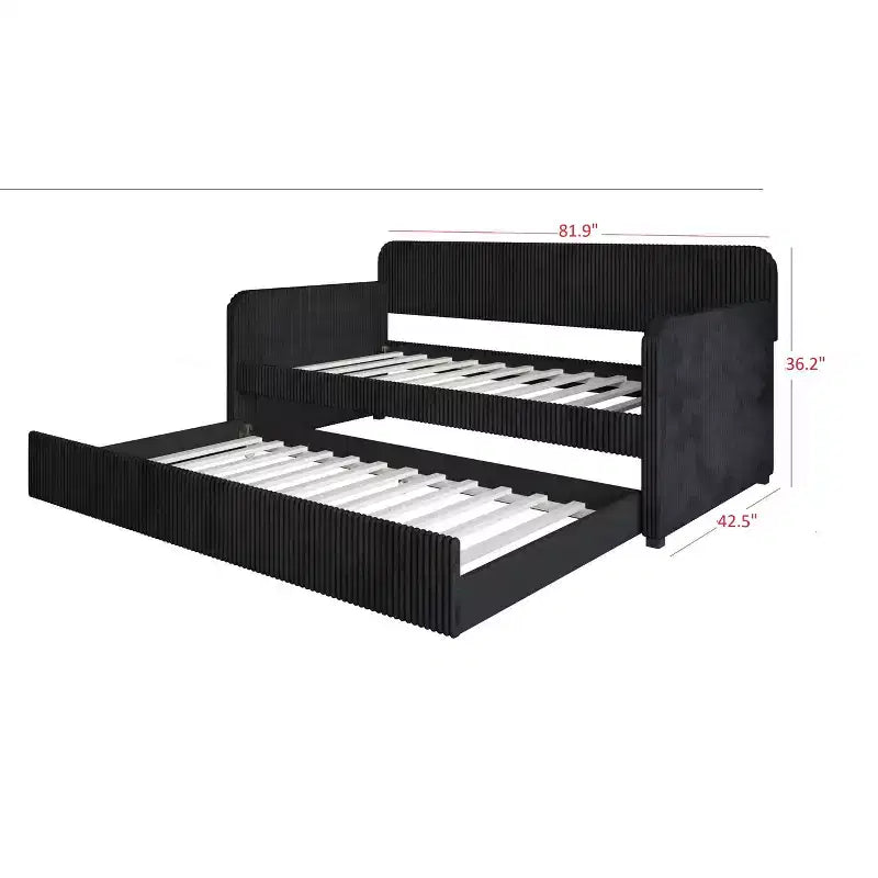 Lit de repos double rembourré avec lit gigogne Home Design Melissa