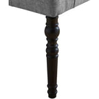 Banc ottoman touffeté élégant Okak avec pieds tournés en bois, banc à chaussures rembourré, banc de salle à manger pour salon, entrée