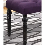Banc ottoman touffeté élégant Okak avec pieds tournés en bois, banc à chaussures rembourré, banc de salle à manger pour salon, entrée