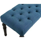 Banc ottoman touffeté élégant Okak avec pieds tournés en bois, banc à chaussures rembourré, banc de salle à manger pour salon, entrée