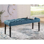 Okak Elegant Tufted Button Ottoman Bench with Wooden Turned Legs,Upholstered Shoe Bench Dining Bench for Living Room,Entryway