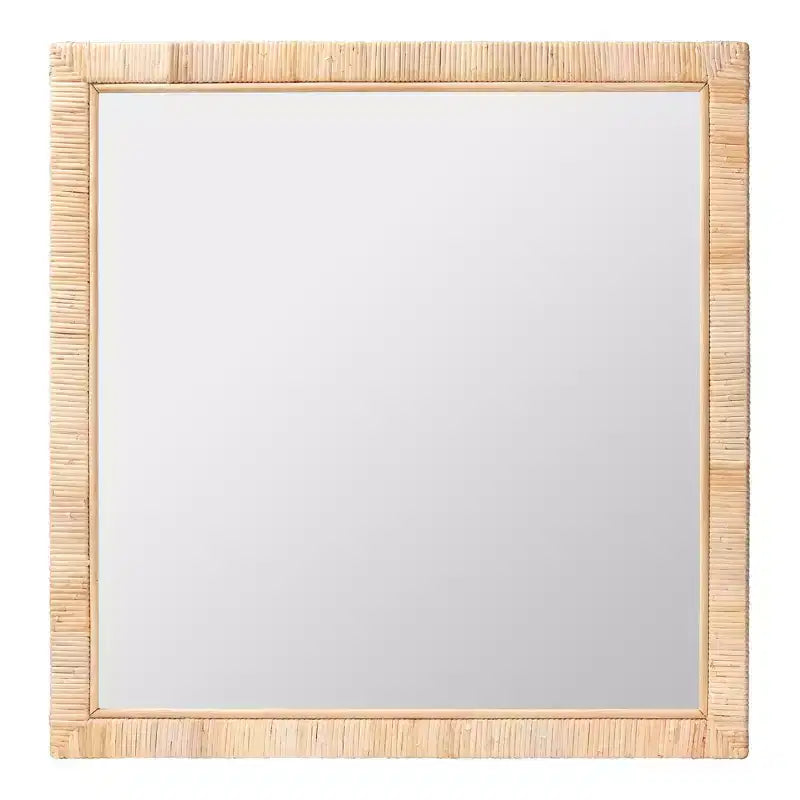 bali & pari Miroir mural carré d'appoint en rotin naturel Bohémien Lankston