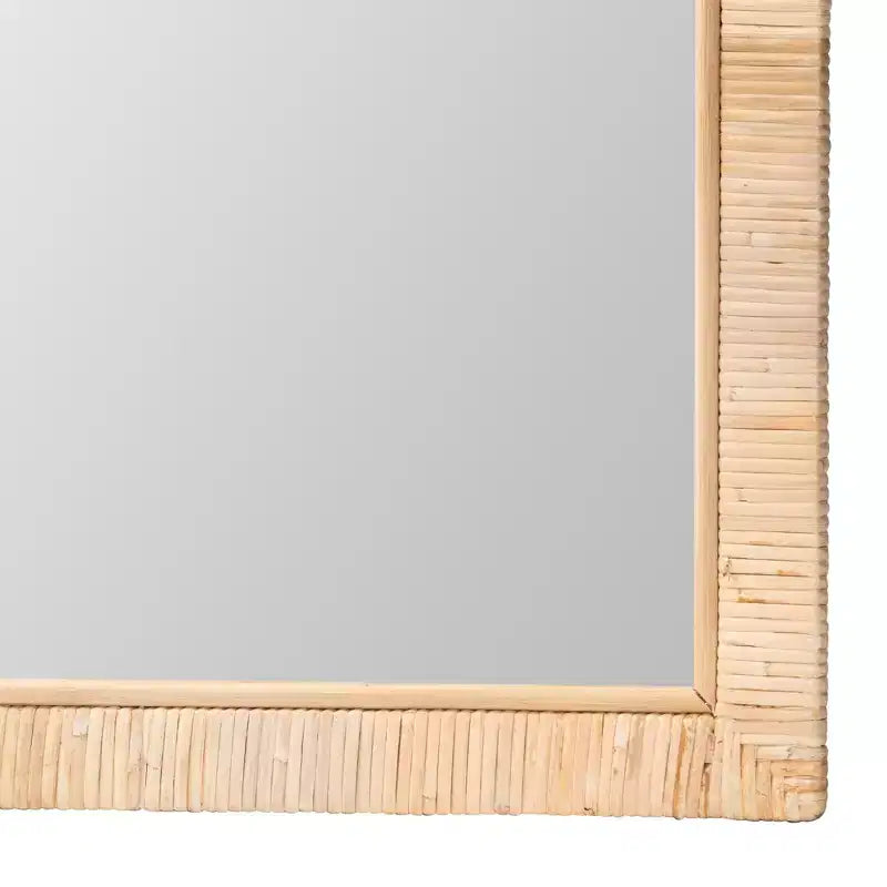 bali & pari Miroir mural carré d'appoint en rotin naturel Bohémien Lankston