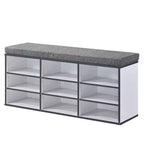 Banc à chaussures Kings Brand Furniture avec coussin et 9 espaces de rangement en bois, organisateur de chaussures, siège d'entrée, banc rembourré