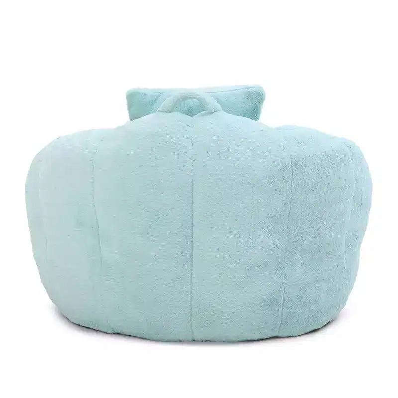 Fauteuil poire géant avec repose-pieds, surdimensionné pour adultes et enfants, en fausse fourrure en forme de coquille