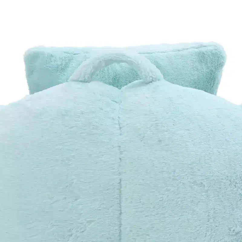 Fauteuil poire géant avec repose-pieds, surdimensionné pour adultes et enfants, en fausse fourrure en forme de coquille