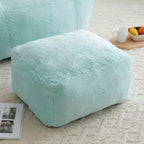 Fauteuil poire géant avec repose-pieds, surdimensionné pour adultes et enfants, en fausse fourrure en forme de coquille