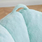 Fauteuil poire géant avec repose-pieds, surdimensionné pour adultes et enfants, en fausse fourrure en forme de coquille