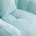 Fauteuil poire géant avec repose-pieds, surdimensionné pour adultes et enfants, en fausse fourrure en forme de coquille