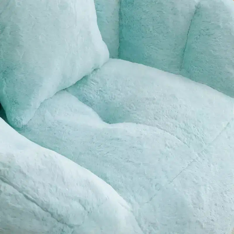 Fauteuil poire géant avec repose-pieds, surdimensionné pour adultes et enfants, en fausse fourrure en forme de coquille