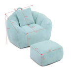 Fauteuil poire géant avec repose-pieds, surdimensionné pour adultes et enfants, en fausse fourrure en forme de coquille
