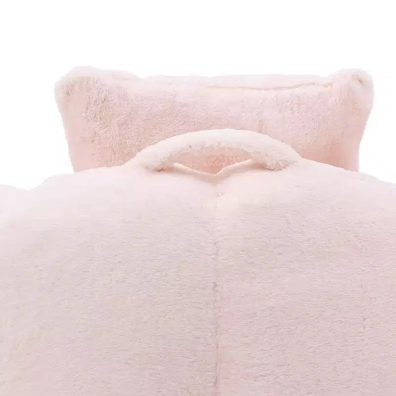 Fauteuil poire géant avec repose-pieds, surdimensionné pour adultes et enfants, en fausse fourrure en forme de coquille