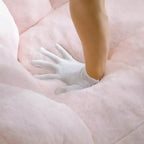 Fauteuil poire géant avec repose-pieds, surdimensionné pour adultes et enfants, en fausse fourrure en forme de coquille