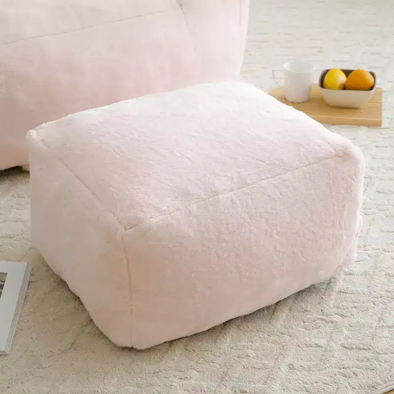 Fauteuil poire géant avec repose-pieds, surdimensionné pour adultes et enfants, en fausse fourrure en forme de coquille