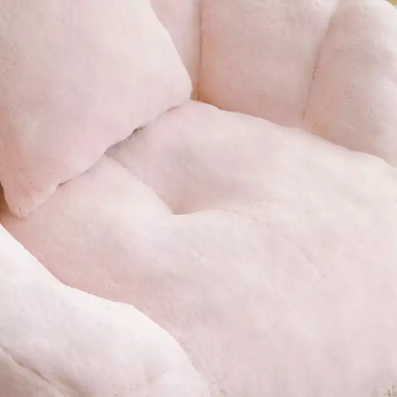 Fauteuil poire géant avec repose-pieds, surdimensionné pour adultes et enfants, en fausse fourrure en forme de coquille