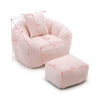 Fauteuil poire géant avec repose-pieds, surdimensionné pour adultes et enfants, en fausse fourrure en forme de coquille