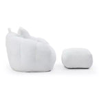 Fauteuil poire géant avec repose-pieds, surdimensionné pour adultes et enfants, en fausse fourrure en forme de coquille